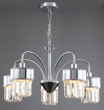 Lampa sufitowa DEKSTRA chrom kryształki Eurostar 5xE14