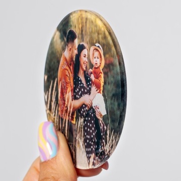 Фотомагнит с фотографией, толстое акриловое стекло, 9х6.