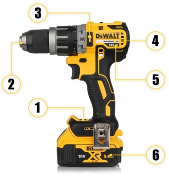 DEWALT Дрель/Шуруповерт 18В 2X5AH 70NM DCD796P2