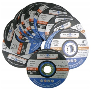 50x TARCZA DO CIĘCIA METALU I STALI INOX PROFI - FLEX 125 x 1.0 MOCNA TNĄCA