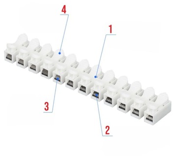 SZYBKOZŁĄCZKA PRZELOTOWA ZŁĄCZKA OŚWIETLENIOWA 12 TOROWA 12/12 0,5-2,5 mm