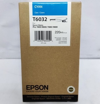 Tusz Epson T6032 Cyan C13T603200 Oryginalny
