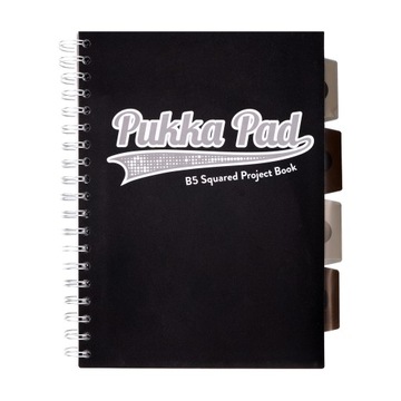 Kołozeszyt w kratkę B5 czarny z przekładkami Pukka Pad Black Grey