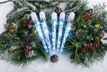 łańcuch girlanda LED sople lodu XXL 20 cm 7 sztuk