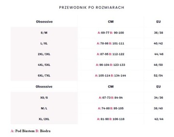 OBSESSIVE 860-COR-1 Gorset+stringi *XXL* czerń