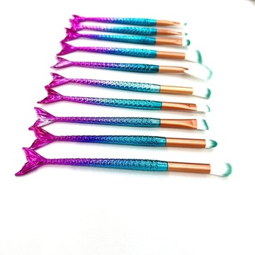 НАБОР КИСТЕЙ ДЛЯ МАКИЯЖА «РУСАЛКА» 10 ШТ.