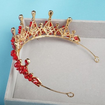 KORONA TIARA KORONA Z KAMIENIAMI ŚLUBNYMI AKCESORIA DO WŁOSÓW LUKSUSOWE NAKRYCIE GŁOWY