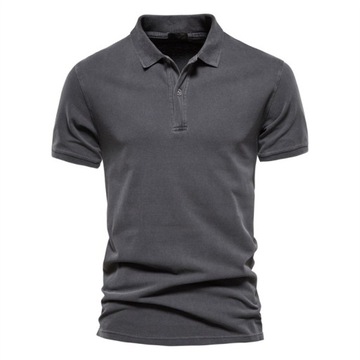T-shirty męskie Sportowe klapy Koszule z krótkim rękawem z czystej bawełny Fashion, M