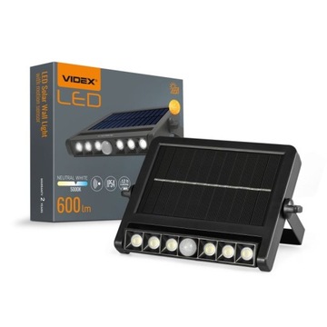 Lampa LED solarna z Czujnikiem Ruchu Zmierzchu 600 Lumenów 5000K IP54