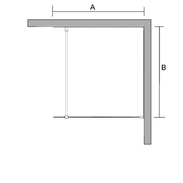 ДУШЕВАЯ СТЕНКА WALK IN 100, ЧЕРНЫЕ ПРОФИЛИ