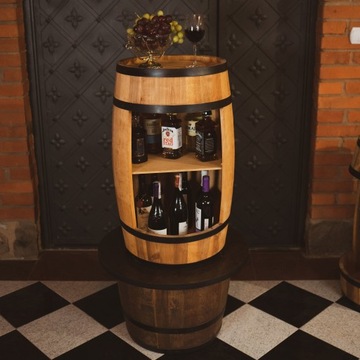 Деревянный шкаф-бочка - мини-бар - бар-бочка
