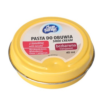 PASTA FARBA KREM DO OBUWIA BUTÓW 40ml BEZBARWNA