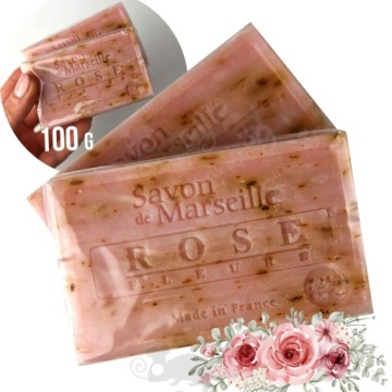 MYDŁO MARSYLSKIE francuskie ROSE RÓŻA RÓŻANE 100g peeling Le Chatelard 1802