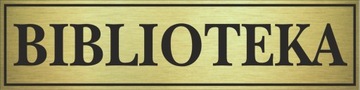 Tabliczka złota BIBLIOTEKA 14x3,5cm #044