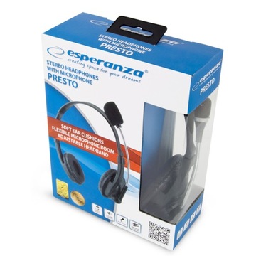 НАУШНИКИ ESPERANZA С МИКРОФОНОМ PRESTO