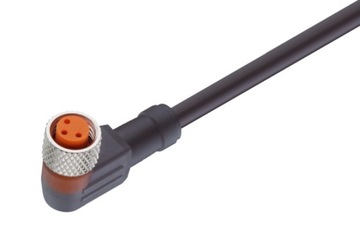 RKMWV/LED A 3-224/2 m przewód PUR ze złączem żeńskim kątowym M8 3-pin, LED
