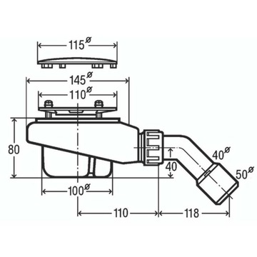 Сифон для душа Ø90MM для душевого поддона Protos