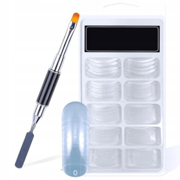 Двойная форма для акрилового геля + кисточка-лопатка