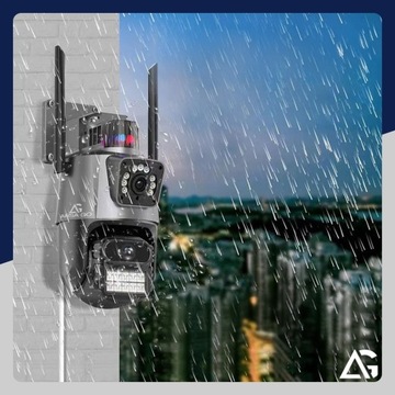 KAMERA ZEWNĘTRZNA WIFI OBROTOWA IP PODWÓJNA APLIKACJA ALARM DETEKCJA 2x4MP