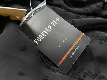 Sukienka zwiewna czarna szyfonowa z haftem FOREVER 21+ r. 3XL