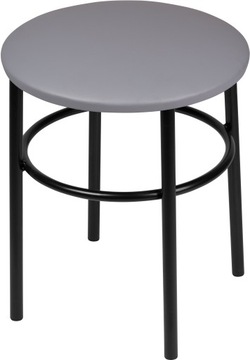 Taboret RONI Black - Metalowy Tapicerowany