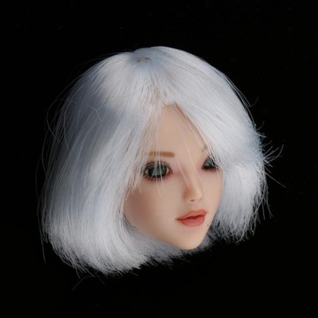 1:6 Белая лепка головы с короткими волосами для