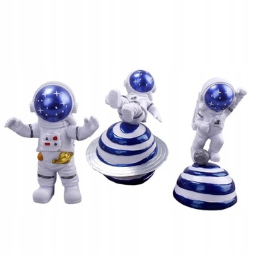 3 statua astronauty figurka kosmonauty na szafkę