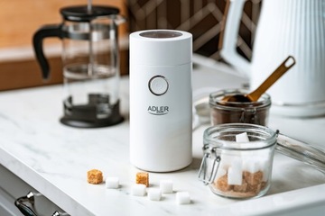 Электрическая кофемолка Adler AD4446WS белая 150 Вт для кофе 75 г.