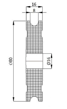 ROLKA ROLKI 80 mm LINĘ LINKĘ 8mm otw 16mm BLOCZKI