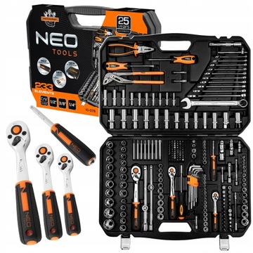 NEO TOOLS Klucze nasadowe NASADKI zestaw 233 szt. 10-078 ZESTAW