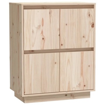 Sosnowa szafka z 4 drzwiczkami 60x34x75 cm, brązowa