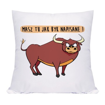 Zabawna poszewka byk upominek prezent