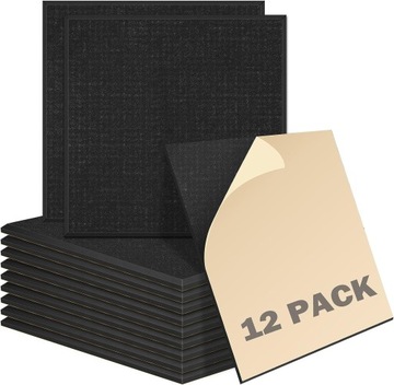 PANELE AKUSTYCZNE CZARNE SAMOPRZYLEPNE 12X 30X30X1 PREMIUM