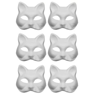 МАСКА КОШКИ КРАСКА МАСКИ ДЛЯ ДЕТЕЙ С РАЗНЫМИ ЖИВОТНЫМИ 6 ШТ.