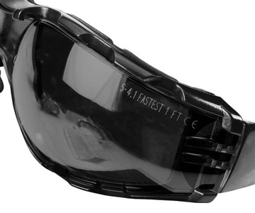 ОЧКИ ЗАЩИТНЫЕ РАБОЧИЕ С ПЕННОЙ ВСТАВКОЙ, ТОНИРОВАННЫЕ, ТЕМНЫЕ, ДЛЯ РАБОТЫ