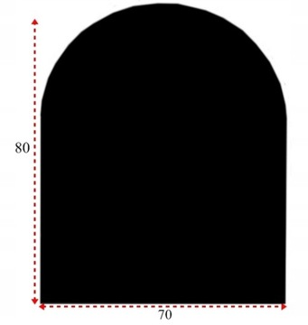 Szyba Hartowana Pod Kominek Piecyk 80x70 cm CZARNA