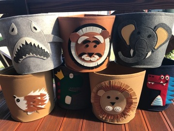 КОНТЕЙНЕР ДЛЯ ИГРУШЕК Корзина-ОРГАНИЗАТОР КОРОБКА фетр OLDMAN LION 35 x 35 см