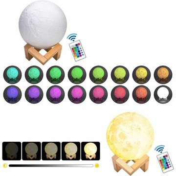 СВЕТОДИОДНАЯ СВЕТОДИОДНАЯ ЛАМПА RGB 16 ЦВЕТОВ 3D НОЧНИК С ДИСТАНЦИОННЫМ УПРАВЛЕНИЕМ ДЛЯ СПАЛЬНИ