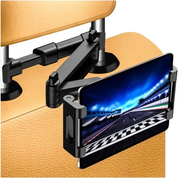 REGULOWANY UCHWYT SAMOCHODOWY NA TABLET TELEFON ZAGŁÓWEK SIEDZENIE DO AUTA