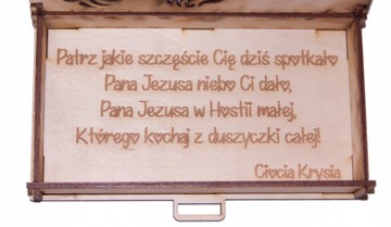 Pudełko na pieniądze Pamiątka Komunii Świętej ażur