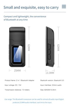 АДАПТЕР BLUETOOTH 5.0 ПРИЕМНИК ПЕРЕДАЧИ VIKEFON