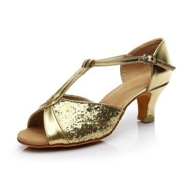 Baleriny 5cm Cekinowe buty do tańca na obcasie B237-7