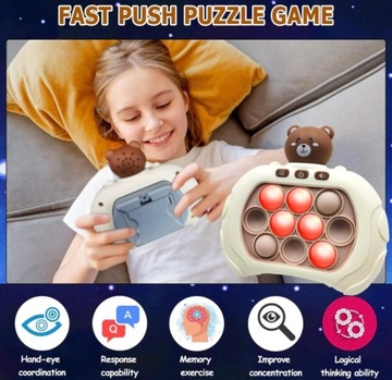 POP IT GAME ЭЛЕКТРОННАЯ АНТИСТРЕССОВАЯ АРКАДНАЯ ИГРУШКА МИШКА ДЛЯ ДЕТЕЙ