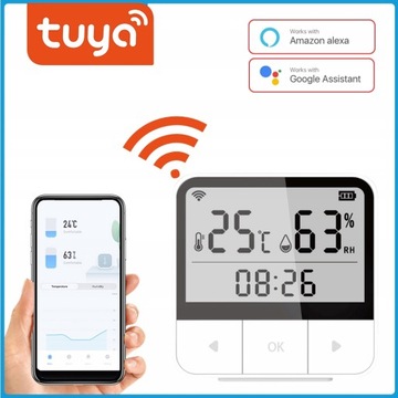 ЦИФРОВОЙ КОМНАТНЫЙ ТЕРМОМЕТР ГИГРОМЕТР Tuya WiFi