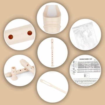 ДЕРЕВЯННАЯ ФЛЕЙТА, ПРЯМОЙ ШКОЛЬНЫЙ ИНСТРУМЕНТ ДЛЯ ОБУЧЕНИЯ + ЧИСТИТЕЛЬ, ДИАГРАММА.