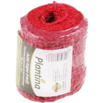 TAŚMA JUTOWA 6cm OZDOBA DONICZEK CZERWONA OGRÓD 3m