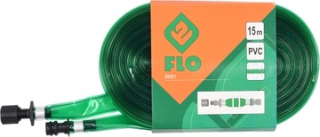 WĄŻ OGRODOWY ZRASZAJĄCY 15m PŁASKI 2 SZYBKOZŁĄCZA