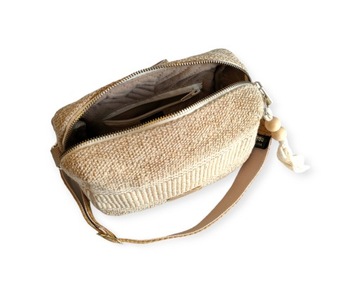 MAŁA LETNIA TOREBKA SŁOMKOWA SŁOMIANA LISTONOSZKA NATURAL BEŻOWA ORGANIC