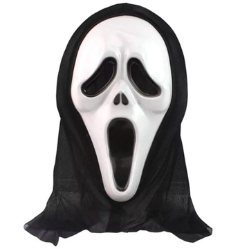 MASKA KRZYK Z KAPTUREM na HALLOWEEN MASKI SCREAM