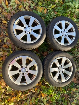 KOLA RÁFKY MERCEDES C TŘÍDA W204 PNEUMATIKY DUNLOP 205/55/16 ZIMNÍ ŠROUBY KOMPLET